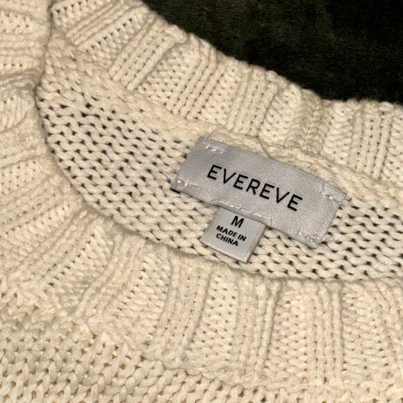 Evereve Sweater Women's Medium Cream Multi Striped Knitted Crewneck Pullover - Picture 4 of 9